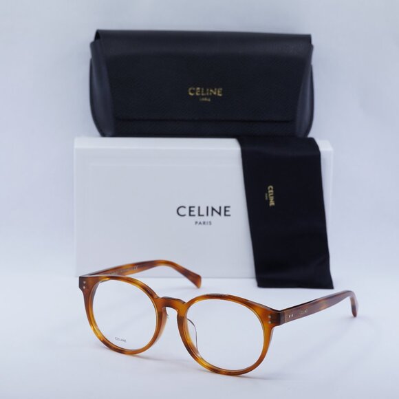 Final Price! Celine CL50031F 053 Shiny Light Havana Eyeglasses 54mm - Picture 1 of 10